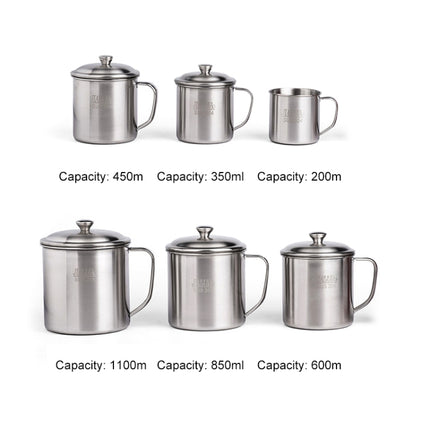 5 PCS Extra Thick 304 Stainless Steel Cup Children's Mouth Cup with Handle Cover Household adult Drinking Water Cup 7cm without cover-garmade.com