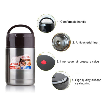 Jiadabao Stainless Steel Vacuum Insulation Simmering Pot Portable Insulation Rice Pot, Capacity: 1200ml-garmade.com