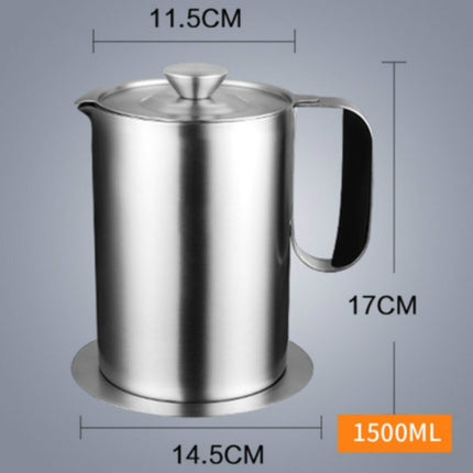 Stainless Steel Leakproof Filter Mesh Oil Canister Kitchen Household Oil Storage Tank, Capacity: 1.5L-garmade.com