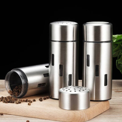 Stainless Steel Sauce Jars Chili Jars Barbecue Condiments Box Seasoning Jar Set, Specification:Mesh Hole-garmade.com