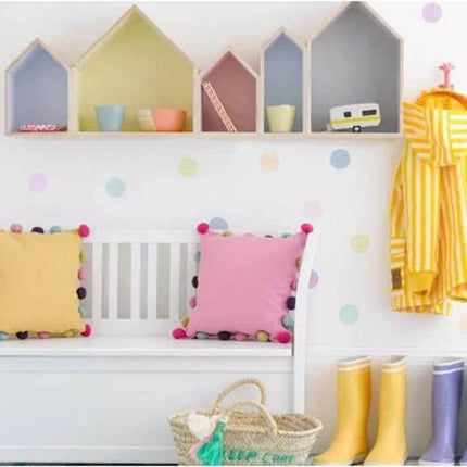 2 in 1 House Style Children Room Wood Partition Rack(Yellow)-garmade.com