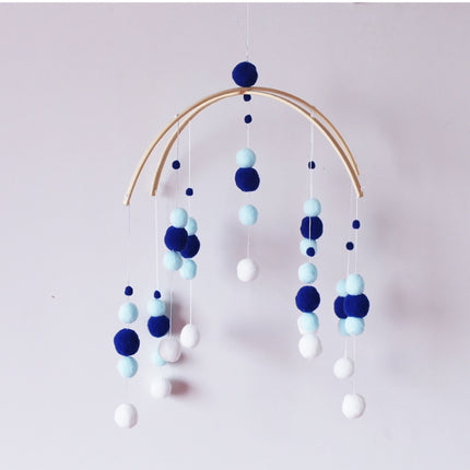 Ball Wind Chime Bed Bell Crib With Children Room Decoration Props Fun Toys, Size: 38x100cm(Blue)-garmade.com