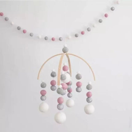 Ball Wind Chime Bed Bell Crib With Children Room Decoration Props Fun Toys, Size: 38x100cm(Sky Blue)-garmade.com