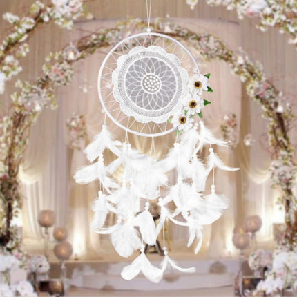 Pure White Flower Dream Catcher Home Decoration Crafts-garmade.com