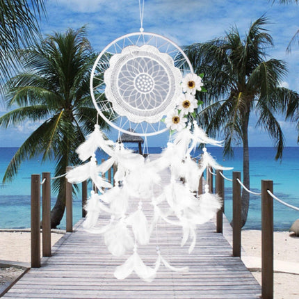 Pure White Flower Dream Catcher Home Decoration Crafts-garmade.com