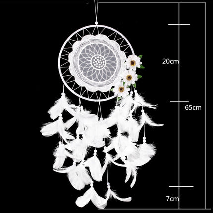 Pure White Flower Dream Catcher Home Decoration Crafts-garmade.com