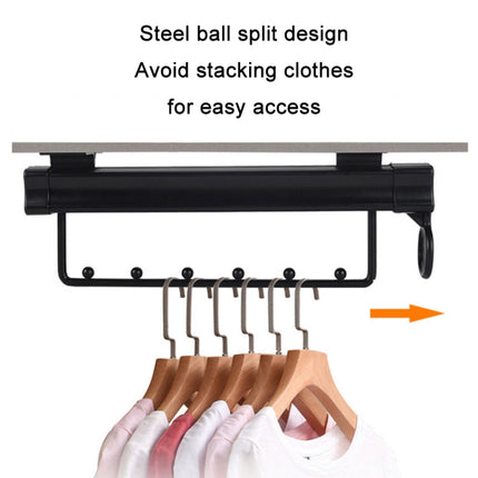 Y02 Extendable 12 inches Wardrobe Hardware Push-Pull Hanging Rod Clothes Rail-garmade.com