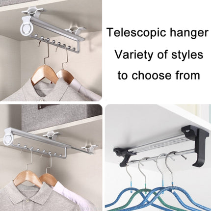Y02 Extendable 12 inches Wardrobe Hardware Push-Pull Hanging Rod Clothes Rail-garmade.com