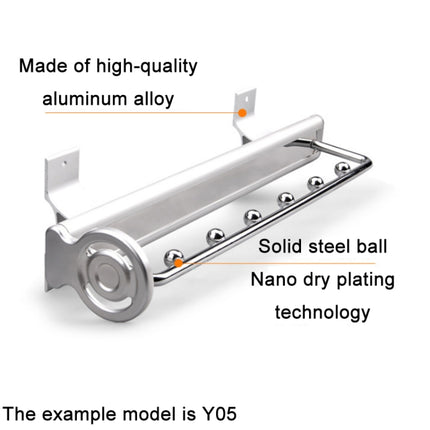 Y02 Extendable 14 inches Wardrobe Hardware Push-Pull Hanging Rod Clothes Rail-garmade.com