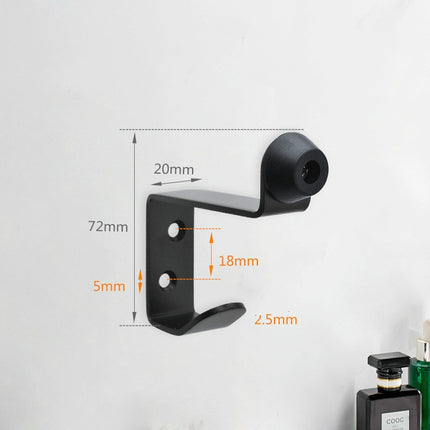 Stainless Steel Rubber Hook, Specification: Door Top Rack with Hook (Black)-garmade.com