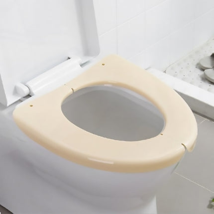Travel Portable Foldable Toilet Pad Plastic Waterproof Bathroom Seat Cover Mats(Creamy-white)-garmade.com