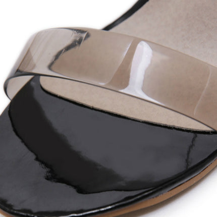 Transparent PVC Peep Toe Stiletto High-Heeled, Shoe Size:34(White)-garmade.com