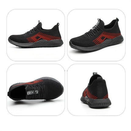 Men Tamper-proof Puncture Labor Insurance Work Shoes, Size:42(Black)-garmade.com
