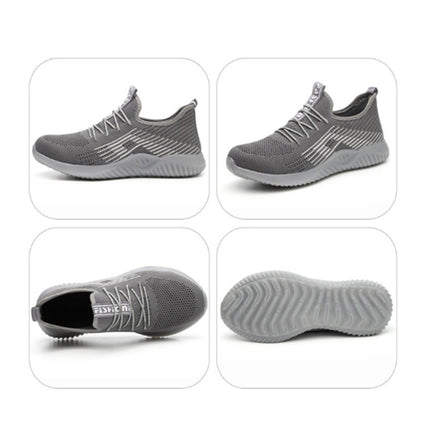 Men Tamper-proof Puncture Labor Insurance Work Shoes, Size:45(Grey)-garmade.com