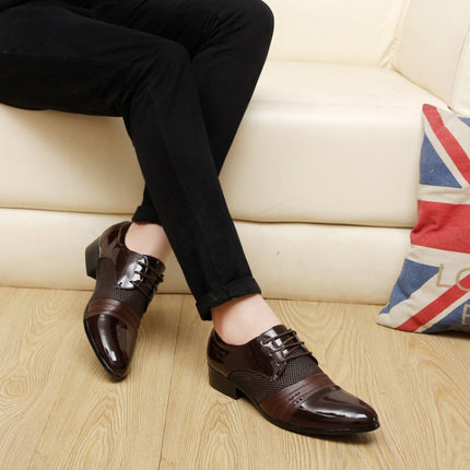 Flat Shoes Breathable Men Business Dress Shoes, Size:41(Brown)-garmade.com