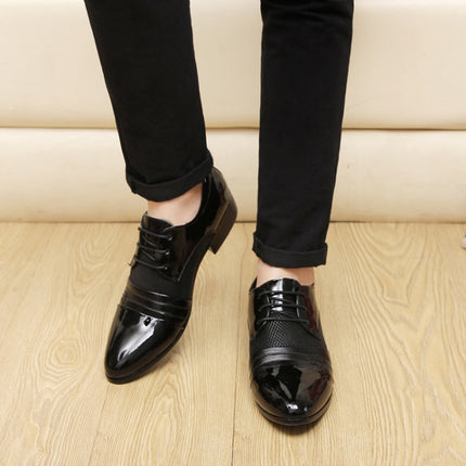Flat Shoes Breathable Men Business Dress Shoes, Size:44(Black)-garmade.com