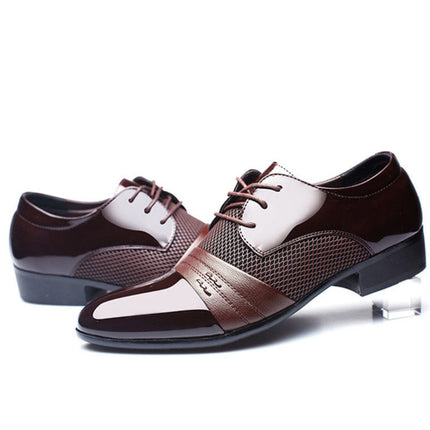 Flat Shoes Breathable Men Business Dress Shoes, Size:47(Brown)-garmade.com