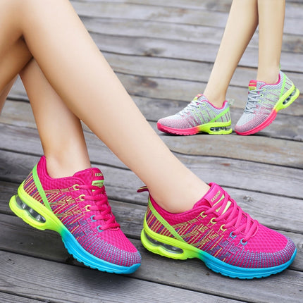 Casual Mesh Women Sneakers Breathable Half-cushion Running Shoes, Shoe size:35(Plum Red)-garmade.com