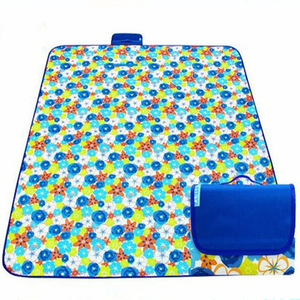 600D Oxford Cloth Outdoor Picnic Mat Picnic Cloth Waterproof Mats Spring Travel Beach Mat, Specifications (length * width): 150*180( Blue Rose )-garmade.com