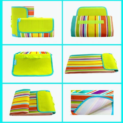 600D Oxford Cloth Outdoor Picnic Mat Picnic Cloth Waterproof Mats Spring Travel Beach Mat, Specifications (length * width): 150*180(Colorful Stripe )-garmade.com