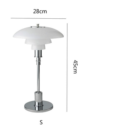 220V Small E14 / Large E27Metal Glass Table Lamp LED Design Reading Lamp Bedroom Bedside Study Room Lamp, Size:S 28x45cm-garmade.com