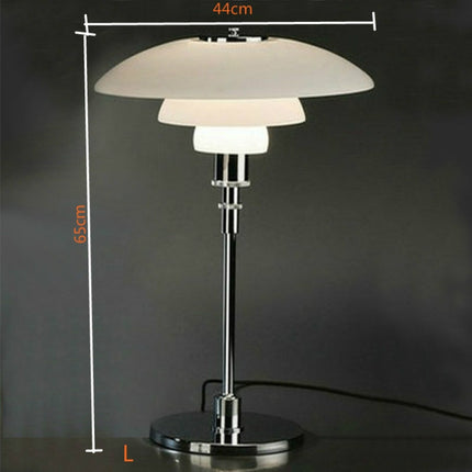 220V Small E14 / Large E27Metal Glass Table Lamp LED Design Reading Lamp Bedroom Bedside Study Room Lamp, Size:L 44X65cm-garmade.com