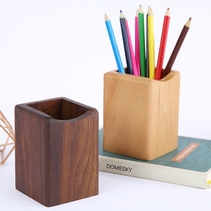 Multifunctional Wooden Chinese Style Student Pen Holder, Color:Walnut-garmade.com