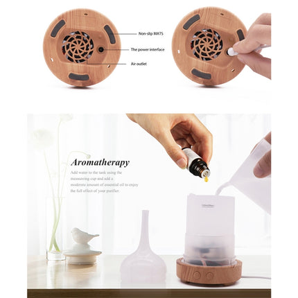 STB-XB10 3D Fireworks 7 Colors LED Night Light Air Humidifier Aroma Essential Oil Diffuser Mist Maker, Plug Type:US Plug(Light Wood Grain)-garmade.com