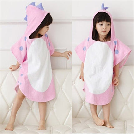 Childrens Cape Bathrobe Cartoon Animal Shape Bath Towel, Size:115x60 CM(Pink)-garmade.com