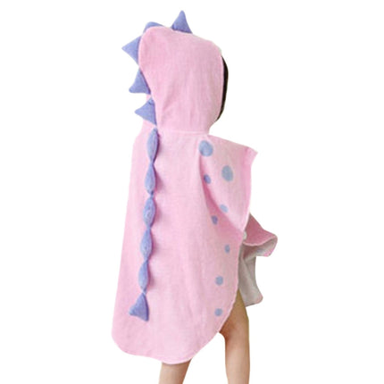Childrens Cape Bathrobe Cartoon Animal Shape Bath Towel, Size:115x60 CM(Pink)-garmade.com