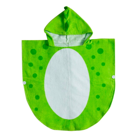 Childrens Cape Bathrobe Cartoon Animal Shape Bath Towel, Size:145x65 CM(Green)-garmade.com