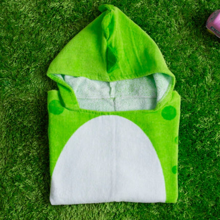 Childrens Cape Bathrobe Cartoon Animal Shape Bath Towel, Size:145x65 CM(Green)-garmade.com