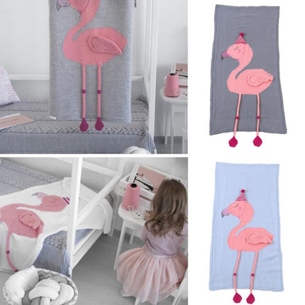 Flamingo Knit Blanket Cartoon Sleeping Bag Size: 60x120cm(Blue)-garmade.com