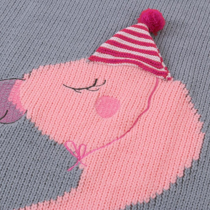 Flamingo Knit Blanket Cartoon Sleeping Bag Size: 60x120cm(Gray)-garmade.com