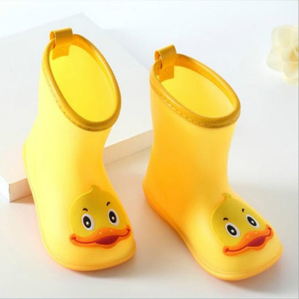 Rubber Children Cartoon Rainshoes Candy Color Rain Boots, Size: Inner Length 15.5cm(Yellow Duck)-garmade.com
