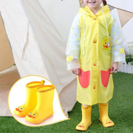 Rubber Children Cartoon Rainshoes Candy Color Rain Boots, Size: Inner Length 15.5cm(Pink Mouthed Hippo)-garmade.com