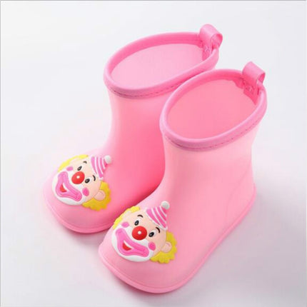 Rubber Children Cartoon Rainshoes Candy Color Rain Boots, Size: Inner Length 15.5cm(Pink Clown)-garmade.com
