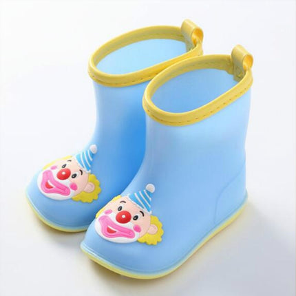 Rubber Children Cartoon Rainshoes Candy Color Rain Boots, Size: Inner Length 15.5cm(Blue Clown)-garmade.com