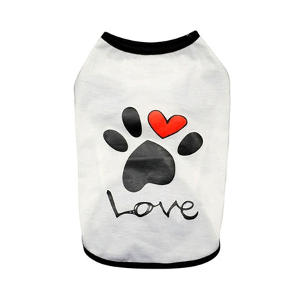 Pet Clothes Dog Love Pattern Vest Dog Clothes, Size:S(White)-garmade.com
