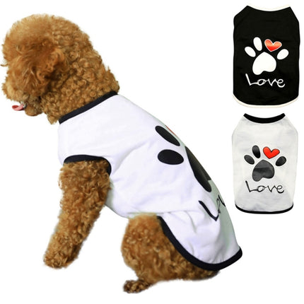 Pet Clothes Dog Love Pattern Vest Dog Clothes, Size:XXL(Black)-garmade.com
