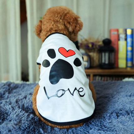 Pet Clothes Dog Love Pattern Vest Dog Clothes, Size:XXL(White)-garmade.com