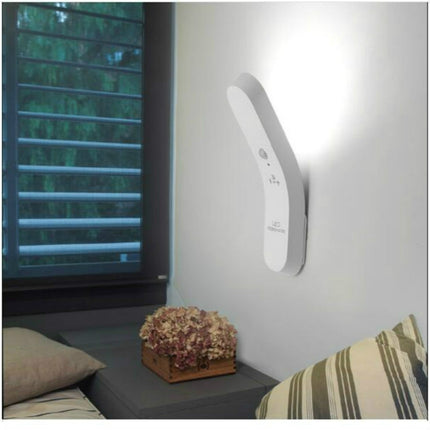 Human Body Induction USB Night Light Light Control Smart Home LED Wall Lamp Bedroom Bedside Lamp White Light 6500K( Black)-garmade.com