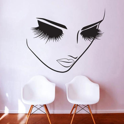 2 PCS Makeup Wall Salon Wall Beauty Studio Wall Art Decoration Sticker Wall Sticker, Size:57×49cm-garmade.com