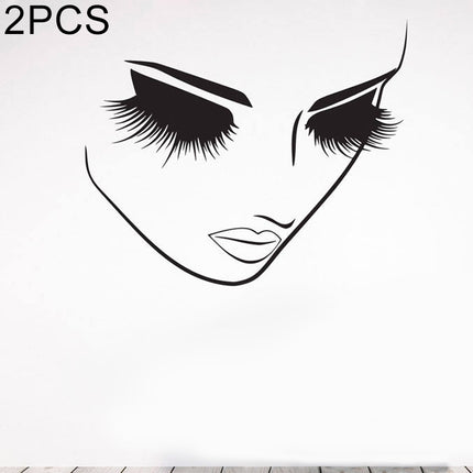 2 PCS Makeup Wall Salon Wall Beauty Studio Wall Art Decoration Sticker Wall Sticker, Size:65×57cm-garmade.com