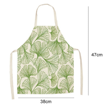 Cotton Linen Creative Plant Foliage Pattern Sleeveless Apron, Size:47x38cm(WQ0002-3)-garmade.com