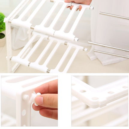 Stainless Steel Double Layer Adjustable Telescopic Sink Shelf Dishes Condiment Kitchen Rack-garmade.com