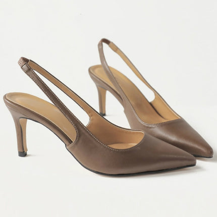 Woman Casual Party Shoes High Heels, Size:34(Coffee 6CM)-garmade.com