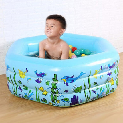 Children Inflatable Swimming Pool Baby Paddling Pool Family Hexagonal Bath, Size:133 x 133 x 50cm-garmade.com