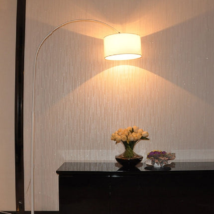 Living Room Bedroom Study Simple Remote Control Floor Lamp(B White +5W LED Warm Light)-garmade.com