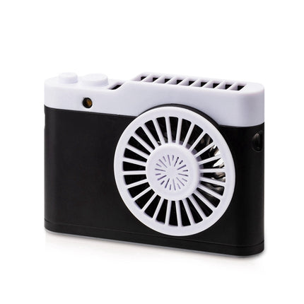 Portable Mini Usb Charging Camera Fan Hanging Neck Small Fan(Black)-garmade.com